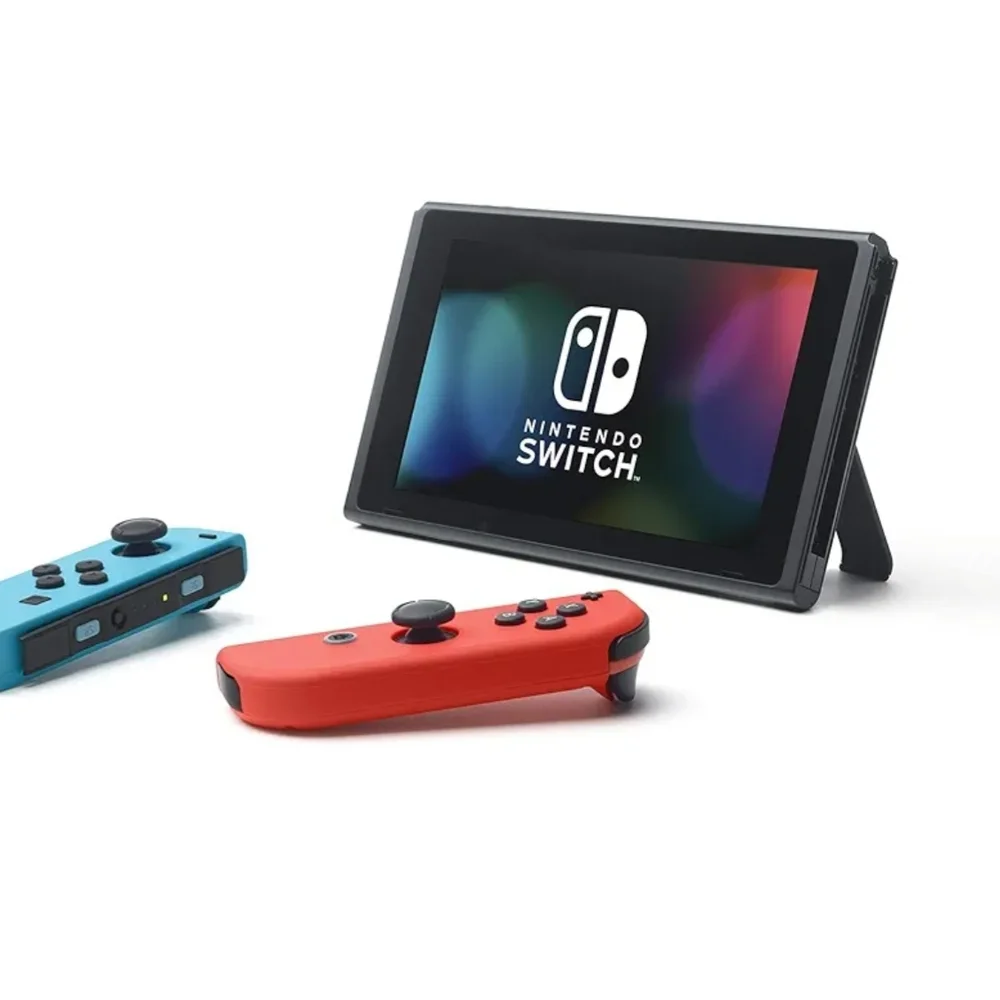 Nintendo Switch Console with Vibrant Red Blue Controllers (Free 2 New Games&Case
